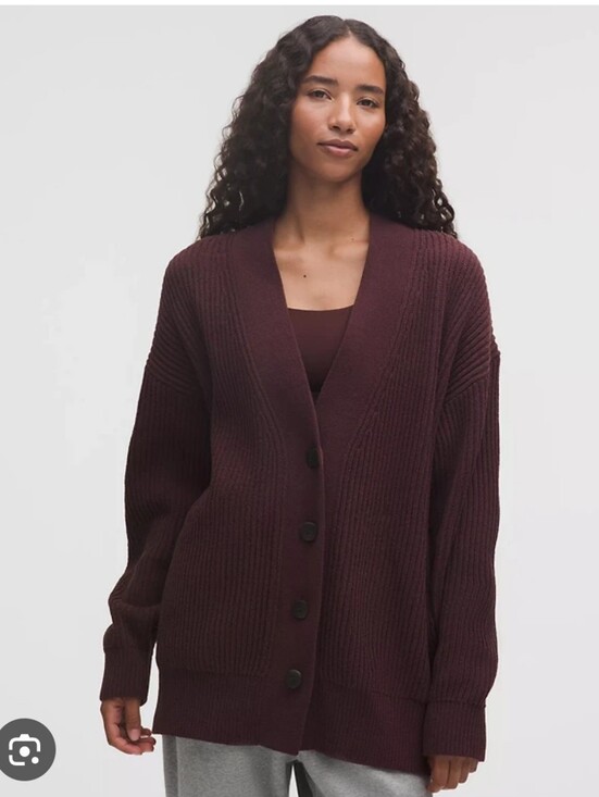 lululemon athletica Sweaters - LULULEMON Chenille Knit Button Front Cardigan